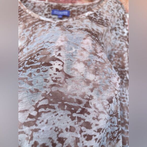 Vivienne Tam brown Burnout Asymmetric Hem tunic medium - Picture 7 of 8